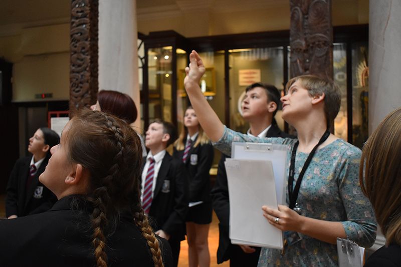 Year 8 students from Cromwell Community College, Chatteris, explore the Museum of Archaeology and Anthropology