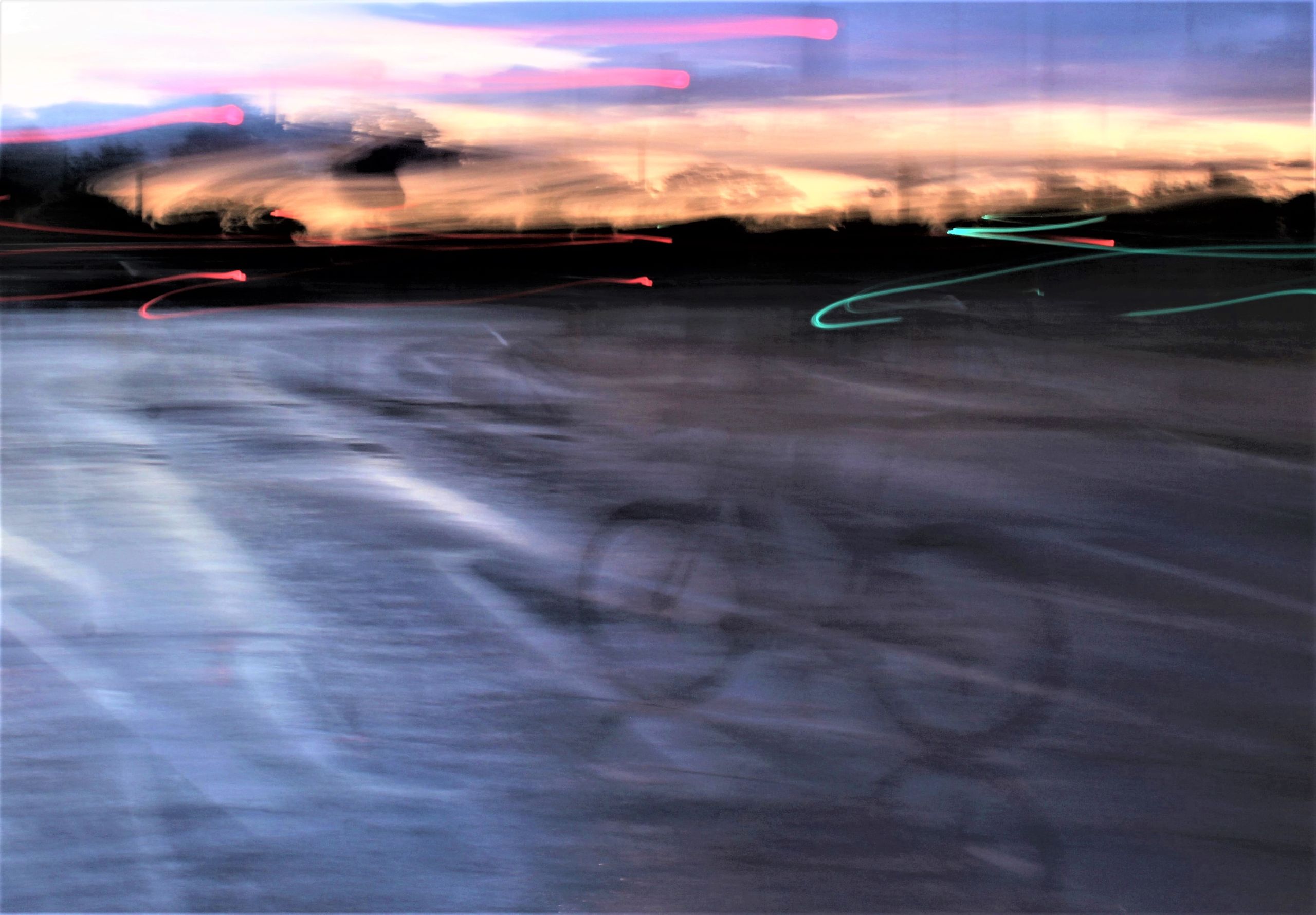 abstract play with light at sunset