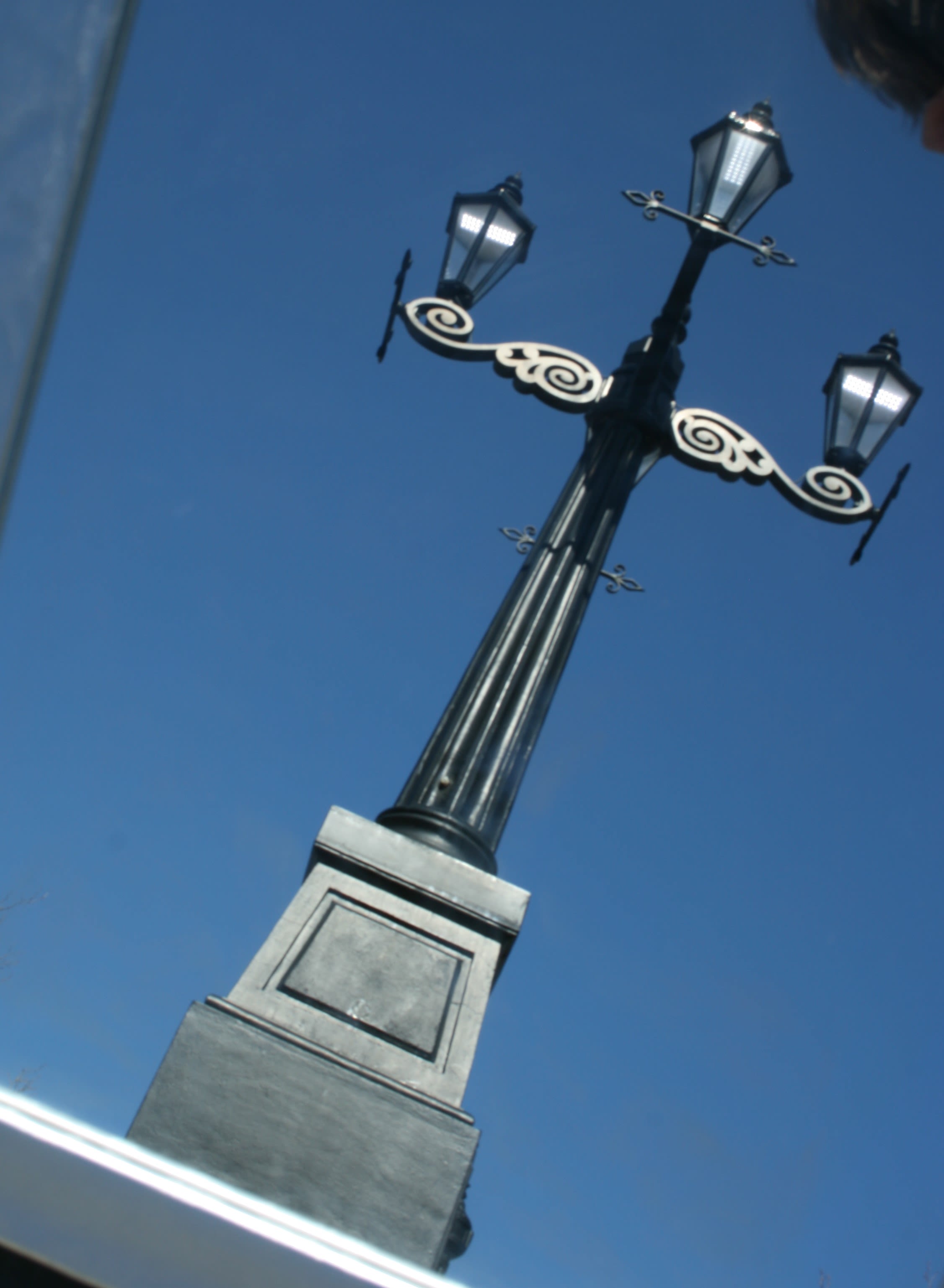 street lamp in a mirror
